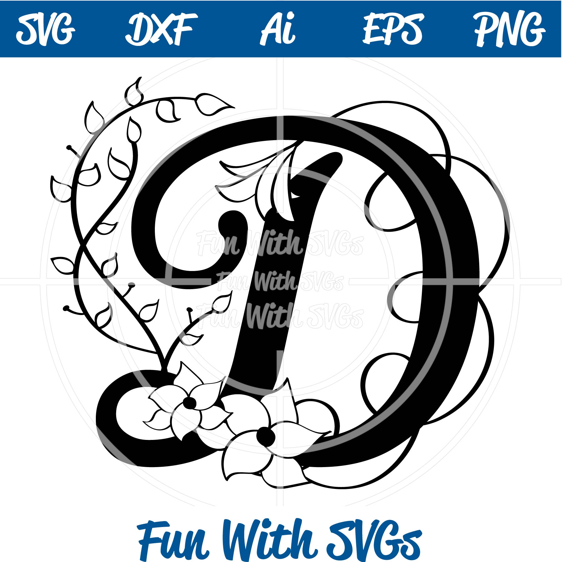 Download Letter D Monogram SVG File ~ Fun With SVGs