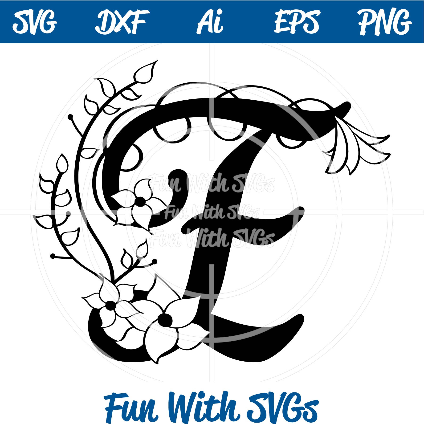 Letter E Monogram Samantha Font SVG ~ Fun With SVGs