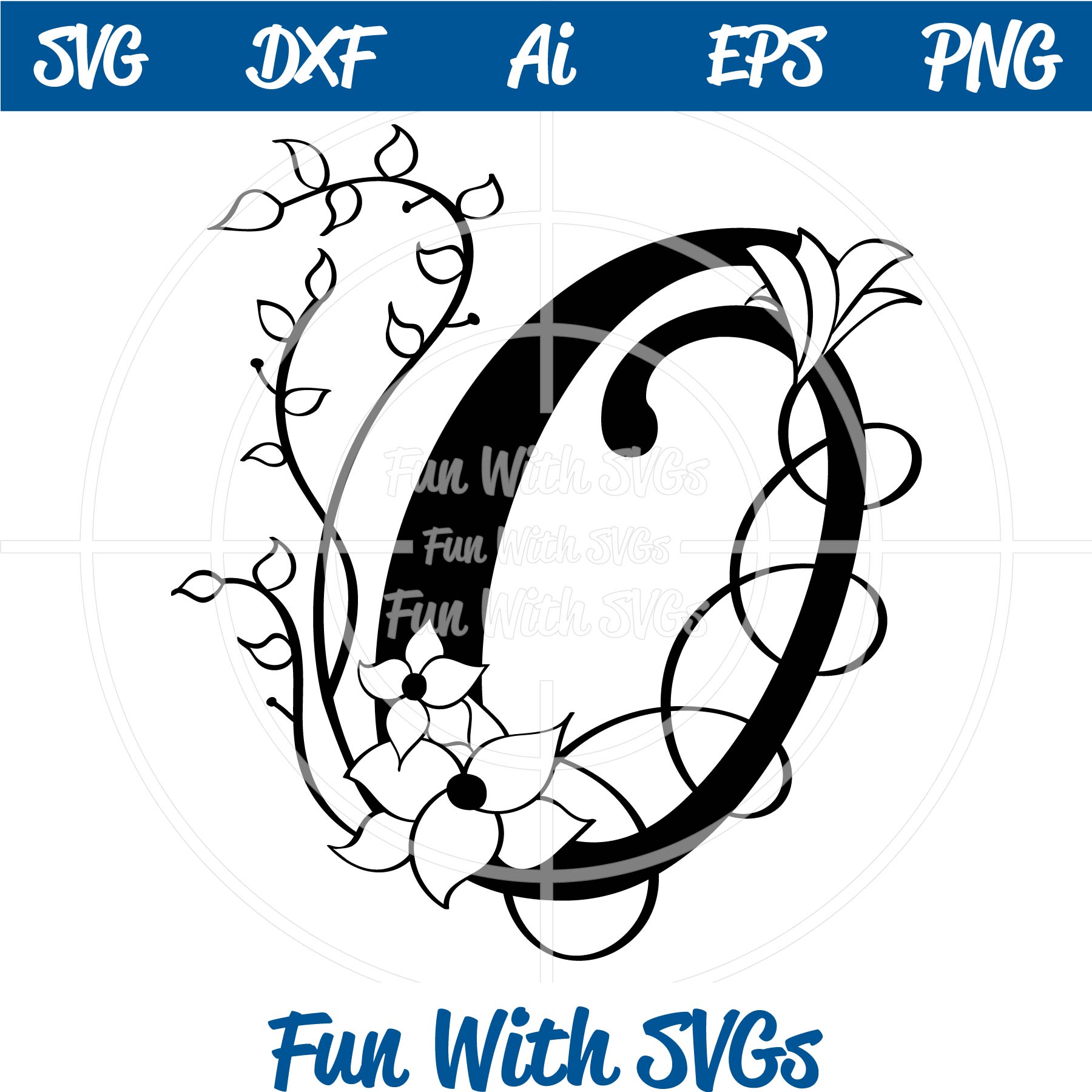 Download Letter O Monogram SVG File ~ Fun With SVGs