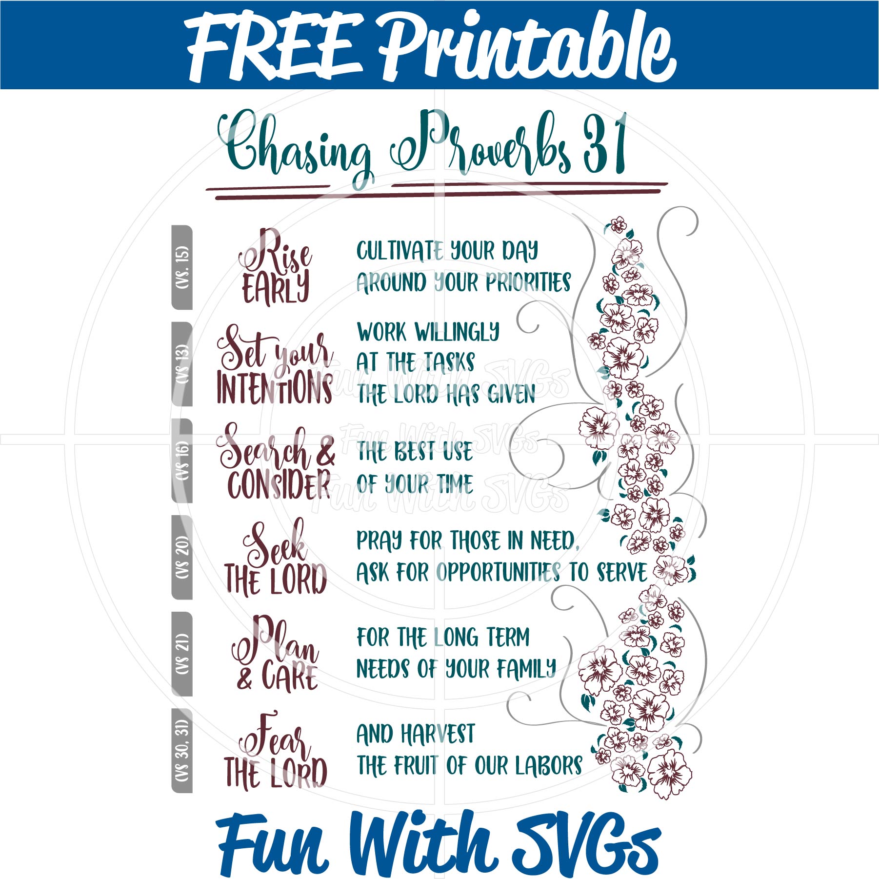 Chasing Proverbs 31 FREE Christian Printable Fun With SVGs