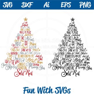 Download Names of Jesus Christmas Tree SVG and PRINTABLE ~ Fun With ...