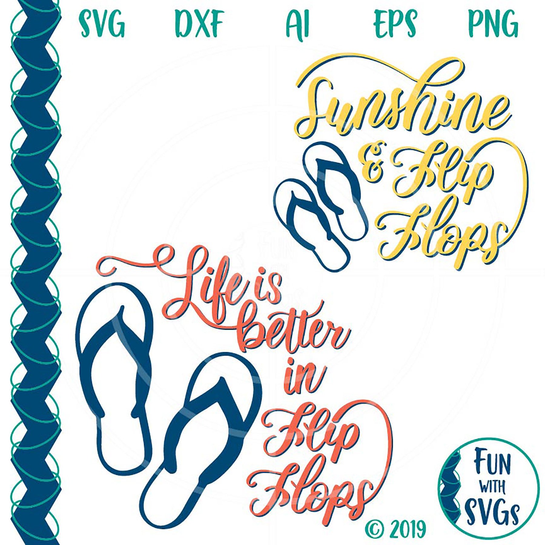 Download Flip Flop Svg Cut File, two designs for the price of one. Handlettered ~ Fun With SVGs